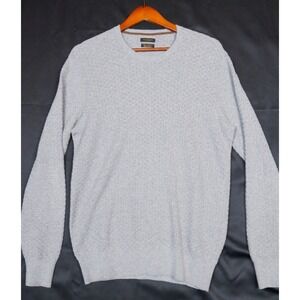 Gutteridge Sweater Men L Gray Cotton Cashmere Black Label Crewneck Textured Knit